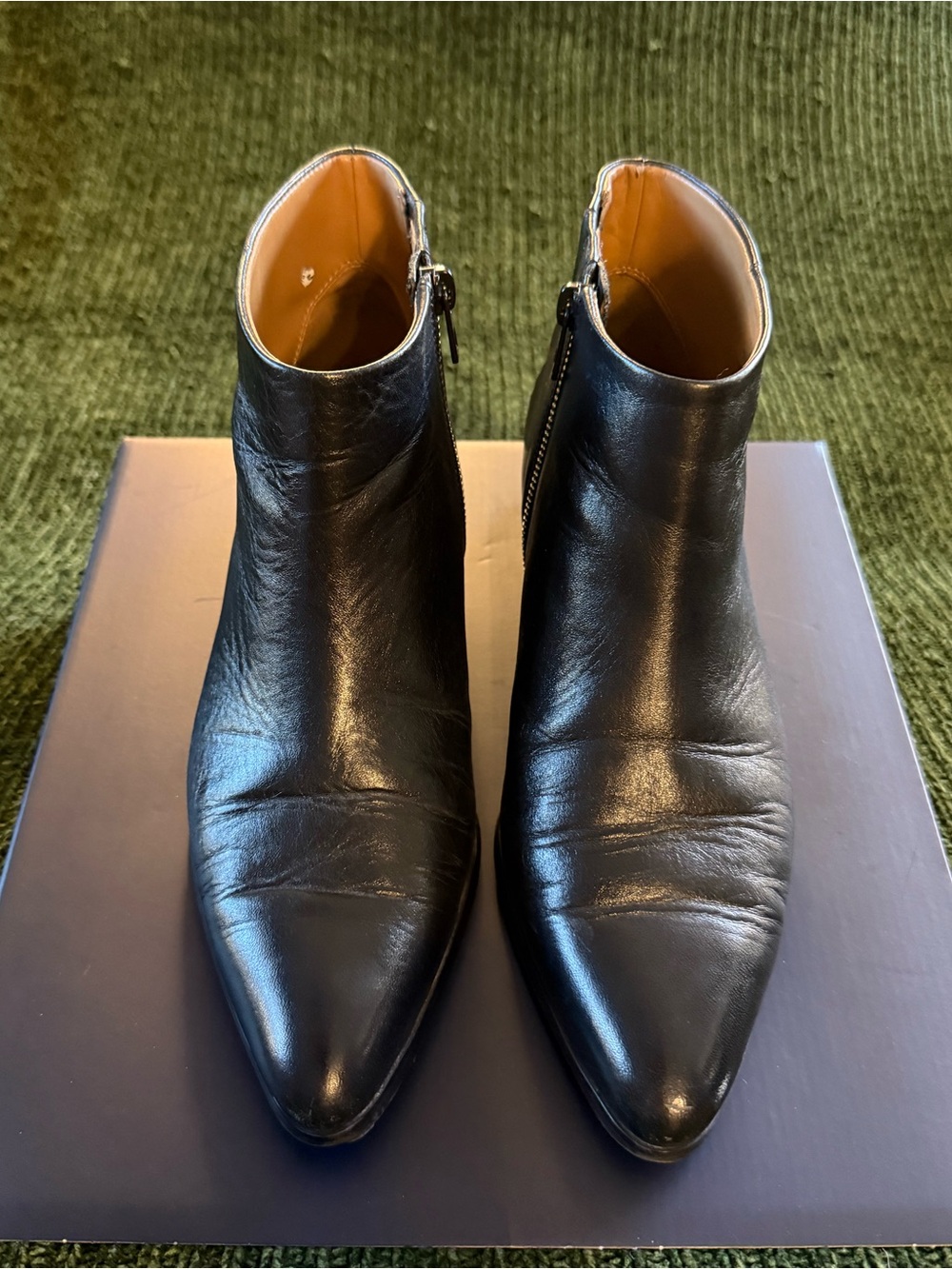 Coach Black Leather Women's Pointed Toe Ankle Boots